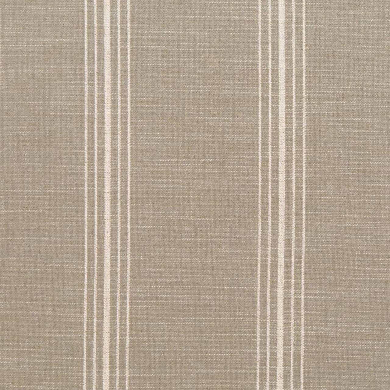 Grey Stain Resistant Performance Pet Friendly Stripe Linen Look Textured Woven Pattern Upholstery Fabric by The Yard - SKU: Maxine Stone